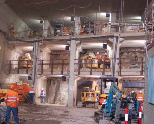 Toombul Jacked Box Tunnel - Excavation at Jacking Shield, Brisbane Airport Link